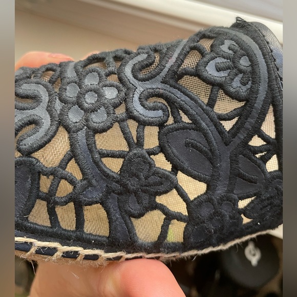 Tory Burch Lucia Lace Espadrille Flat Tory Navyblack - Picture 8 of 9